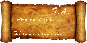 Tafferner Anett névjegykártya